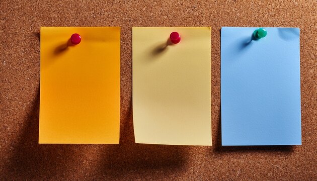 blank sticky note on a cork board