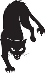 Stylized black cat illustration with vibrant color accents and clean lines