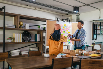 Startup Team Planning Product Development with Agile Task Board