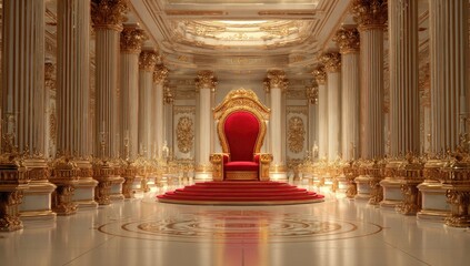 Grand hall with opulent throne