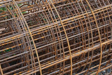 small steel reinforcement rolls for pouring concrete and as a basic building construction