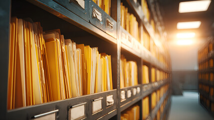 Obraz premium Archive storing files and documents in filing cabinets