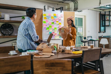 Startup Team Planning Product Development with Agile Task Board