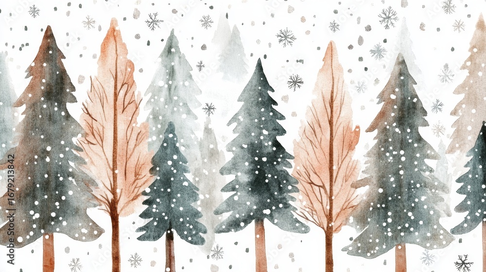 Poster Create whimsical watercolor illustration of playful pi in enchanting forest setting with dreamy atmosphere