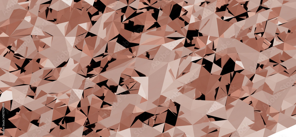 Poster high-resolution abstract background image featuring a rose gold geometric polygonal texture. ideal f