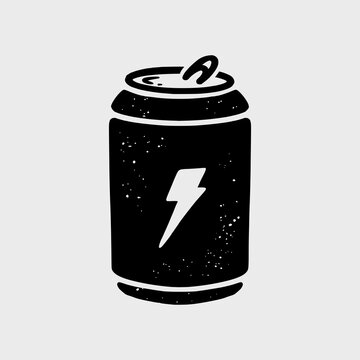 A high-contrast energy drink can with a lightning bolt logo. Represents the adrenaline and stamina needed for extreme sports