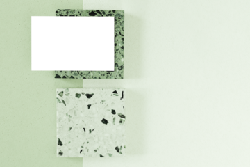 Blank name card on a granite cube transparent png