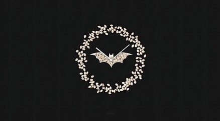 Bat-shaped clock with a seed border