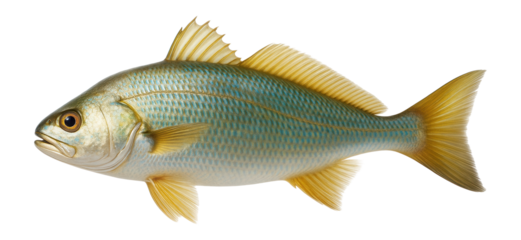 Croaker fish with elongated body and vibrant colors