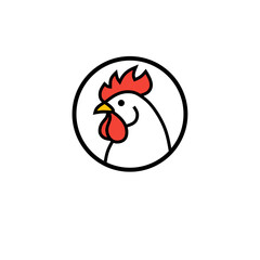 Rooster Head Logo - Bold Farm Animal Vector Illustration 