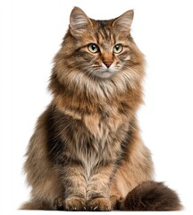 Ginger Cat Portrait Isolated on White Background