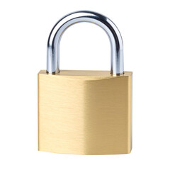 Golden Padlock Isolated on Transparent Background
