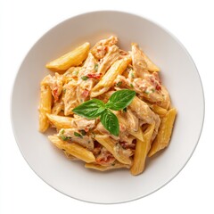 Creamy penne pasta with chicken and herbs (1)