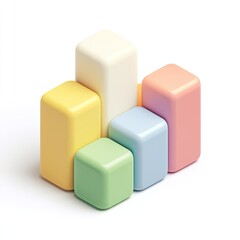 Fototapeta premium Pastel-colored 3D bar graph (4)