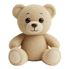 Obraz premium Adorable plush teddy bear sitting upright with friendly expression and soft fur texture transparent background