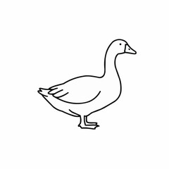Obraz premium Elegant Goose Outline: Graceful Waterfowl Illustration with Detailed Feathering