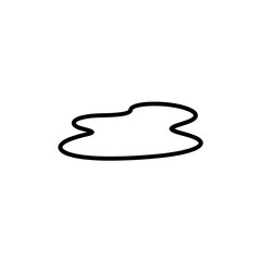 Simple Outline of a Puddle on a White Background