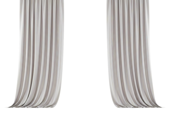 Elegant Draped Light Grey Curtains: Interior Design Element