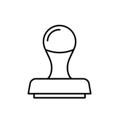 Simple Line Drawing of a Classic Rubber Stamp