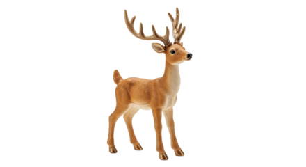 Realistic Brown Deer Figurine with Antlers.