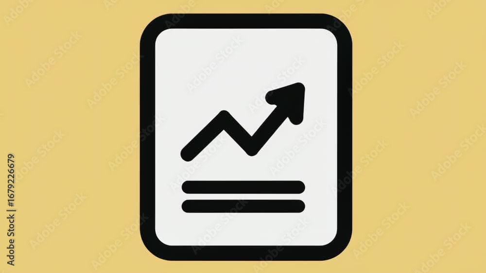 Aufkleber smartphone display showing a financial growth graph with rising arrow and chart lines