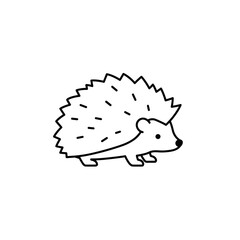 Simple Black and White Illustration of a Cute Hedgehog Profile