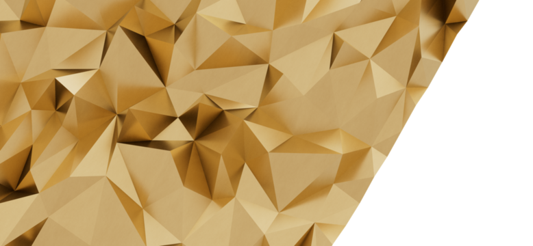 High-resolution image of an abstract gold geometric background with a white space. Perfect for luxury, modern, and elegant designs.