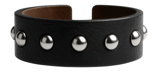 Leather cuff bracelet with metal studs