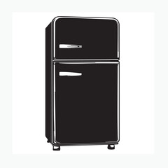 modern refrigerator on white background