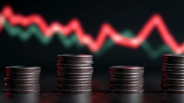 Analyzing Bond Yields Through Financial Graphs and Stack of Coins