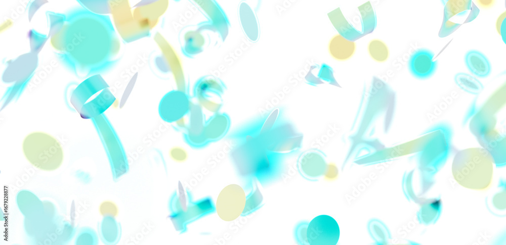 Poster high-resolution image of abstract teal and yellow watercolor splashes on white background. ideal for
