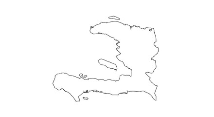 Obraz premium Outline map of the island nation of Haiti, a Caribbean country.