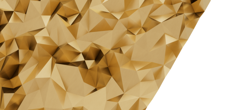 High-resolution image of an abstract gold geometric polygonal background. Perfect for modern designs, presentations, and luxury branding. - Powered by Adobe