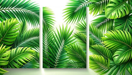 Obraz premium Tropical foliage art panels