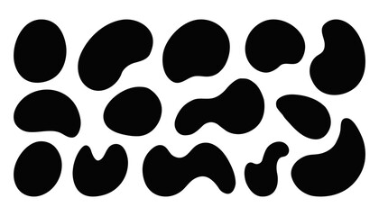 Organic shape round form set. Liquid organic blob
