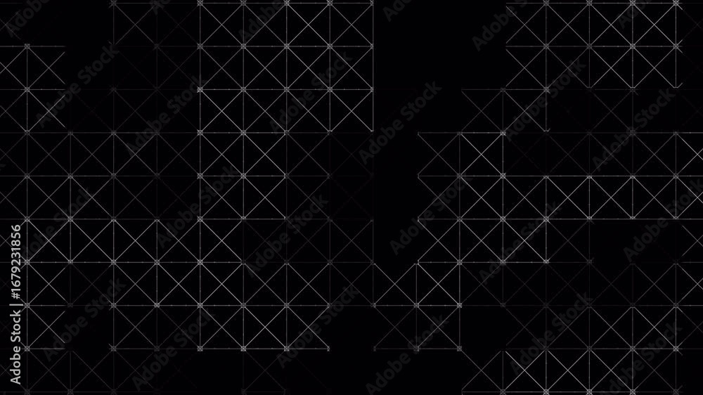 Poster evolving geometric grid pattern with subtle light and dark transitions, abstract digital art