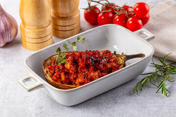 Gourmet baked eggplant with meat