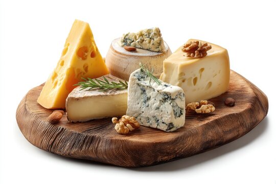 Assorted cheeses on a wooden board (25)
