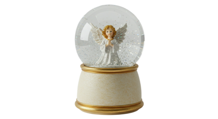 Angel Figurine Snow Globe Religious Winter Decoration.