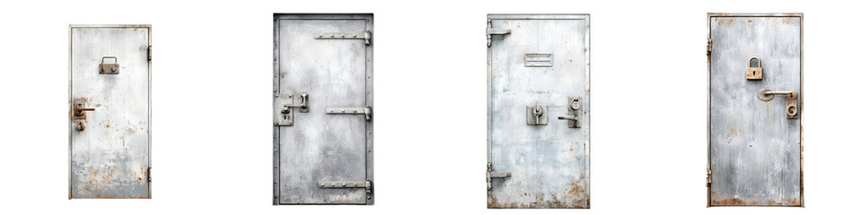 Set of Old Metal Doors: Industrial and Rustic Textures