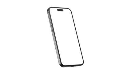 iPhone 16 Pro Max mockup with transparent screen and background for web design and app presentation.