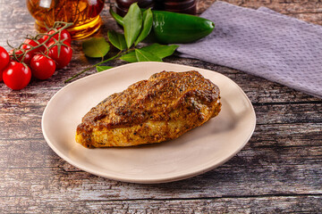 Baked chicken breast with spices and herbs