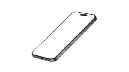 iPhone on an isolated background. Mmockup with transparent screens for web design, app and presentation.