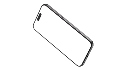 Mockup iPhone on an isolated background for web design and UX/UI. Side view with transparent screens.