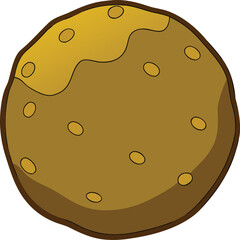 Fototapeta premium Golden Chocolate Truffle Ball on Transparent Background