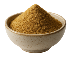 Ground fennel in a ceramic spice dish