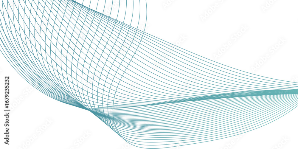 Aufkleber abstract green wavy line colorful vector background, transparent design element in the form of a wav