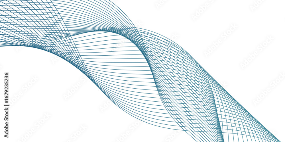 Poster abstract green wavy line colorful vector background, transparent design element in the form of a wav