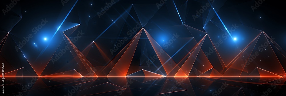 Fototapete dynamic light show: abstract display of vibrant lines and geometric shapes in a captivating display 