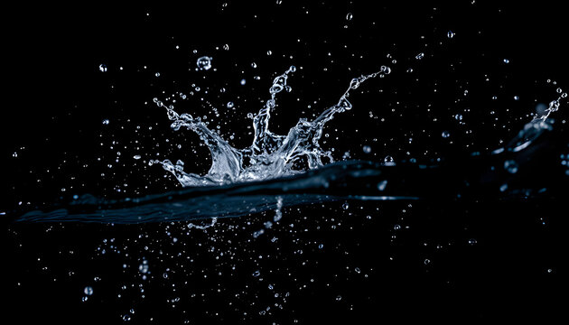 water splash in a black background with many design can use